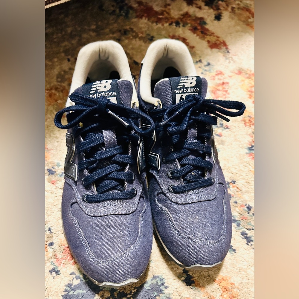 New Balance style 696 blue denim sneaker women's size 5.5